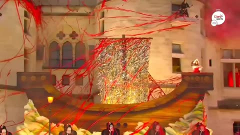 Red streamers look as riding in on blood in an Explosive finale - smoke clears