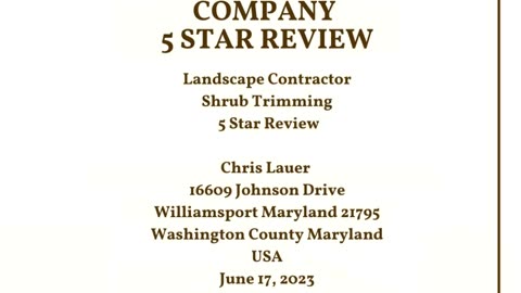 Shrub Trimming Williamsport Maryland 5 Star Review Video