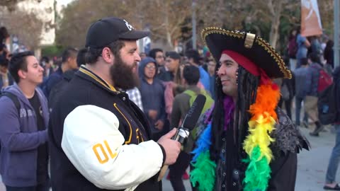 Fleccas Talks Interviews Communists and ANTIFA Protest Milo at CSUF