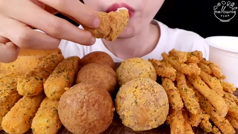 ASMR MUKBANG, CHEESEBALLS, HOTDOGS