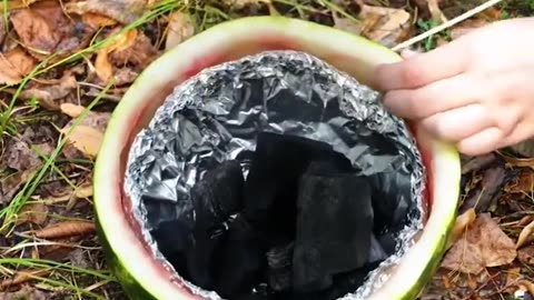 How to make a grill out of a watermelon