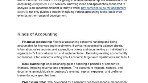 Why does an accounting assignment help significantly?