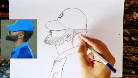 How to draw Virat Kohli Step by Step