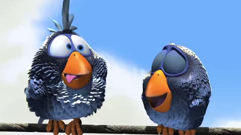 think before you act (cartoon series For the Birds from Pixar)