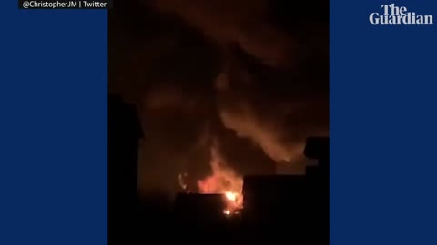 Ukraine oil terminal near Kyiv and gas pipeline in Kharkiv on fire after attack