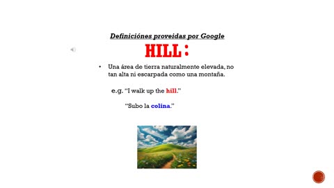 Palabra Del día en Inglés 'hill'