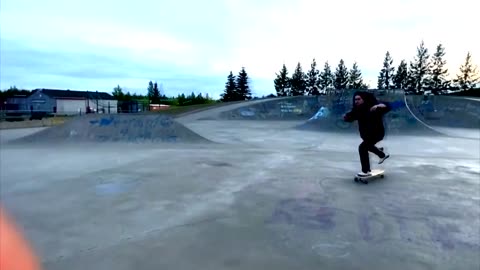 Riding My Longboard at Wasilla Skatepark