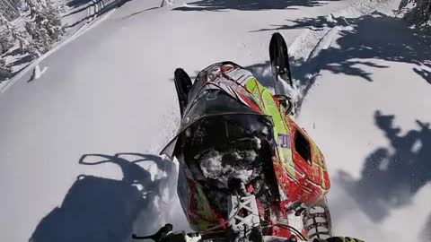 Guy Hit a Hidden Rock Riding His Sled Sending Him Over the Bars