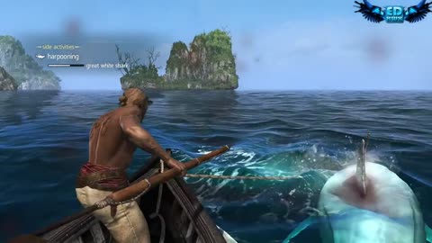 Assassin's Creed 4 All Harpooning Activities & The White Whale ( Moby Dick )