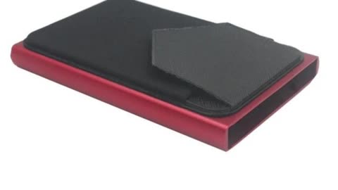 Slim Aluminum Wallet With Elasticity Back Pouch ID Credit Card Holder Mini RFID