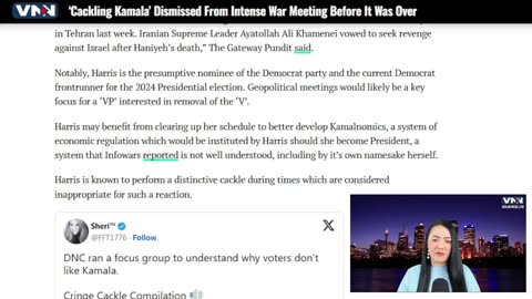 Cackling Kamala” Harris gets dismissed from an intense war meeting