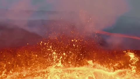 Volcano Erupts in Stunning Drone Footage#Volcano Eruption in 4K Drone Footage