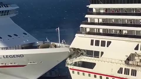 Big Ship Crash | A big multi deck ship hits another cruise ship