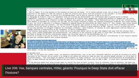 Live 206: Vax, banques centrales, Hitler, géants: Pourquoi le Deep State doit effacer l'histoire?