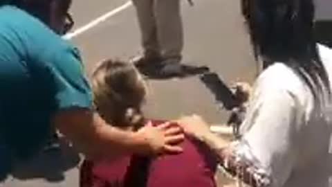 Parents Restrained Outside Of School Texas Shooting. False Flag?