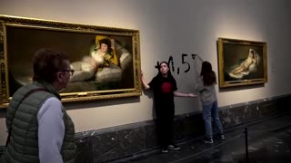 Climate activists glue themselves to Goya paintings