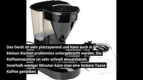 Melitta Easy Filter Kaffeebereiter mit Glaskanne, Fassungsvermögen 10 Tassen (125 ml), Schwarz