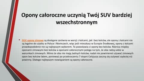 Opony całoroczne uczynią Twój SUV bardziej wszechstronnym