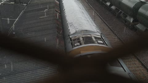 Train Drenched In Rain