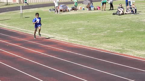 Wyatt's first track meet - 200 Meter race.