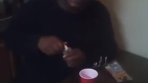 This man uses gorilla glue to glue cup to mouth