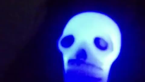 Terrible luminous skull for Halloweeen