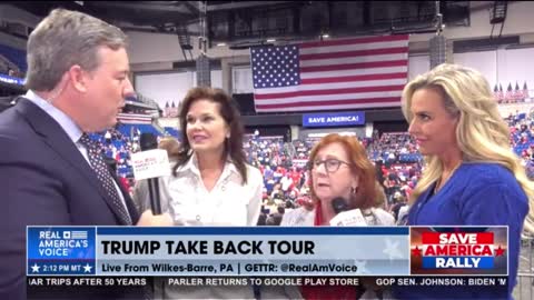 Trump Rally, PA 2022 Sept 3 - Pre-rally intrv with Kim Brooks and MerryBelle Hodges