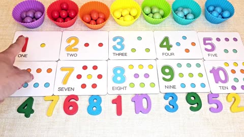 Learn to Count With Rainbow Colour Balls. Count 1 to 10. Learn Numbers & Counting. Number Patterns.