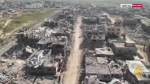 *After The IDF Operation:* Aerial footage of the ruins of Beit Hanoun in northern Gaza.