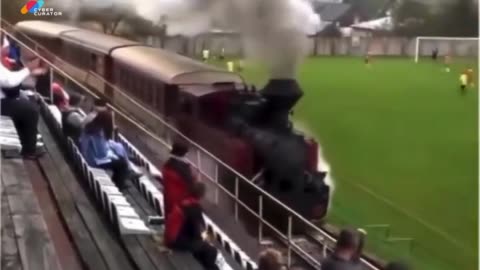 Watch: The Only Football Stadium with a Train Track Behind the Stands! 🚂⚽