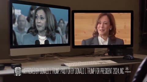 BREAKING: Trump just unleashed a GENIUS ad of Kamala Harris debating herself.