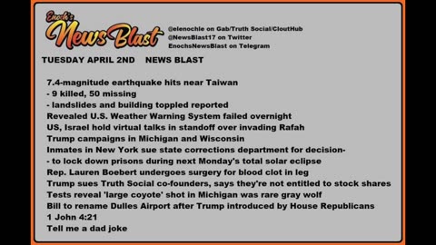 Tuesday April 2, 2024 News Blast