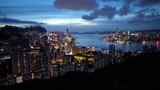 Hong Kong sunset night view