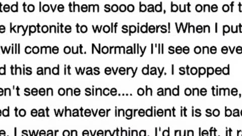 SEPHORA CREAM ATTRACTING “WOLF SPIDERS”?