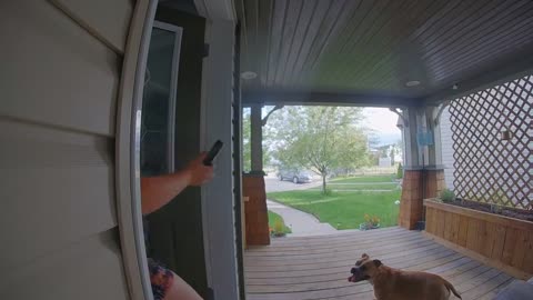 Doorbell Camera Catches Lady Falling