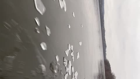 Boat Glides Through Thin Ice