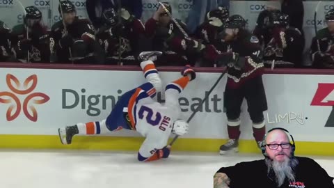 Compilation of hard hits in hockey