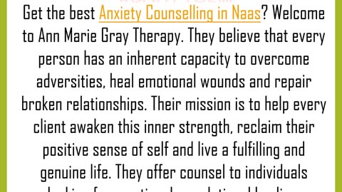 Get the best Anxiety Counselling in Naas?