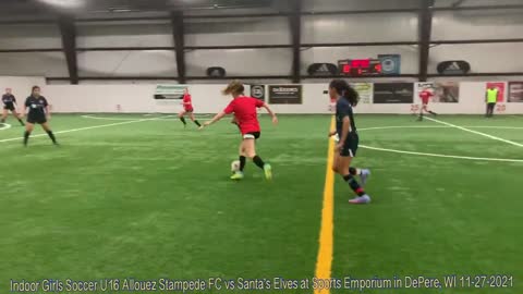 Indoor Girls Soccer Allouez Stampede FC vs Santa's 06 Elves at Sports Emporium in DePere, WI 11 27