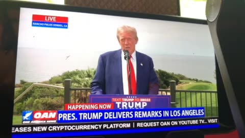 OAN president trump delivers remarks in Los Angeles Friday 0l:56 pm