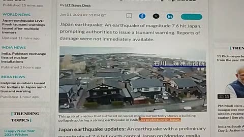 Earthquake hit Japan, 7.6 magnitude,#Tsunami Alerts #16.5 feet high sea level rise