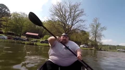 Man sings Moana in a canoe