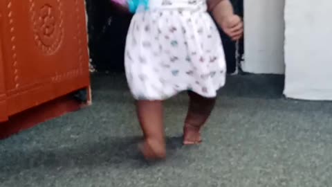 My baby walking