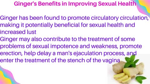 Ginger's Benefits in Improving Sexual Health