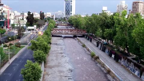 Rio Mapocho Fiesta de la luz in Santiago, Chile (Feast of light)