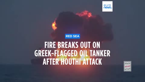 Greek-flagged oil tanker on fire and appears to be adrift in Red Sea