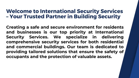 Residential & Commercial Buildings Security