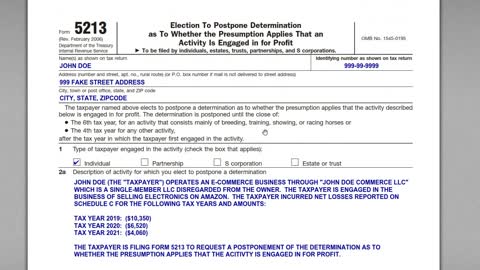 Be Careful of IRS Form 5213 for Hobby Losses...