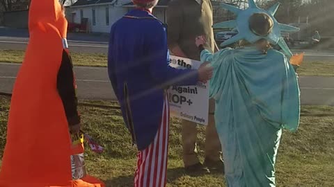 The people's Convoy sunlight shines down on Lady Liberty March 11th 2022