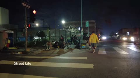 Night Walk into Hell Downtown Los Angeles Homeless Encampments Skid Row